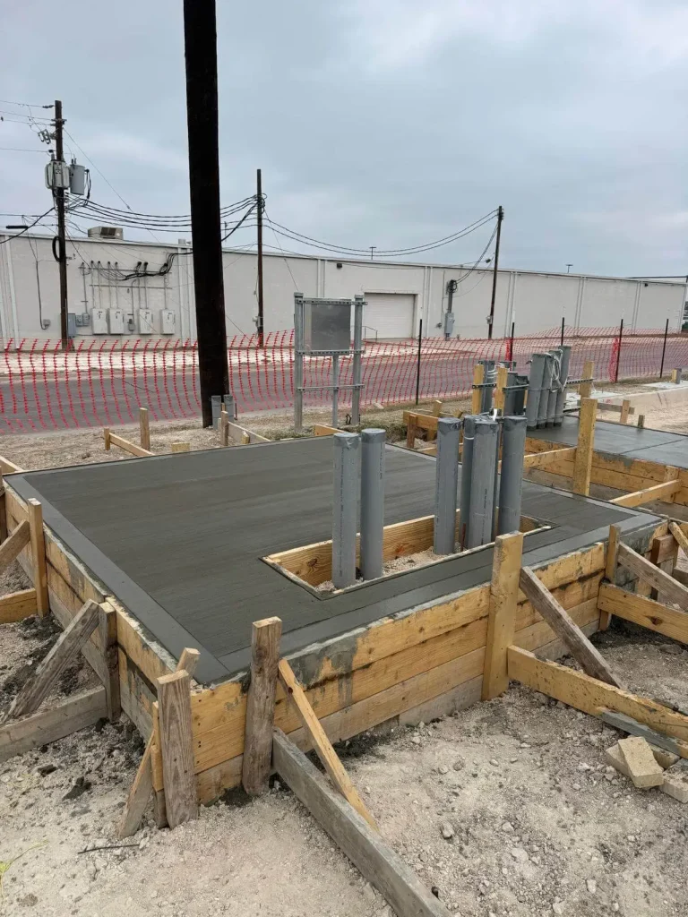 underground utility lines installed before concrete slab foundation pour